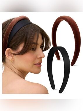 NWT 3 Classic Velvet Padded Headbands